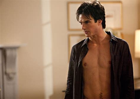 damon salvatore shirt off